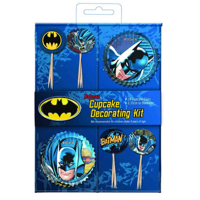 Batman Cupcake Decorations Kit Pk24