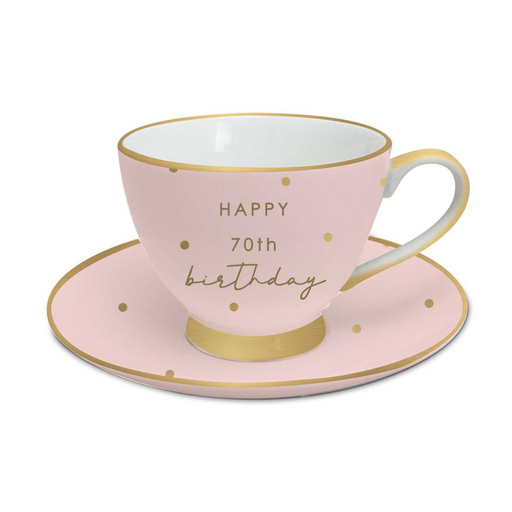 Ronis 70th Tea Cup and Saucer Set