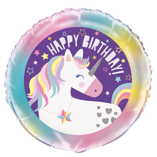 Unicorn Party Happy Bday Foil Balloon 45cm