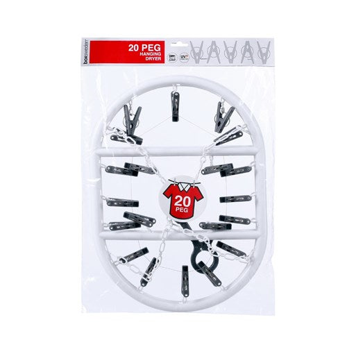 HANGIT DELICATES OVAL HANGER 20 PEGS 2 ASSTD