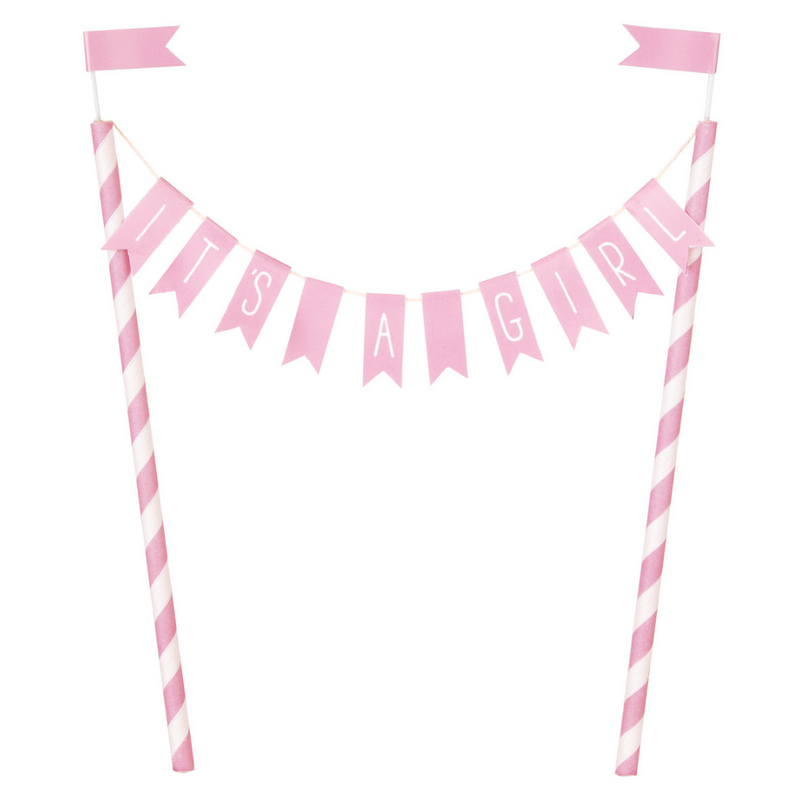 It's A Girl Cake Topper Pink 21cm