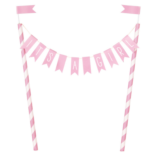 It's A Girl Cake Topper Pink 21cm