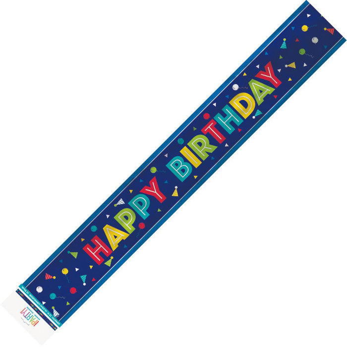 Peppy Birthday Happy Birthday Foil Banner 12ft
