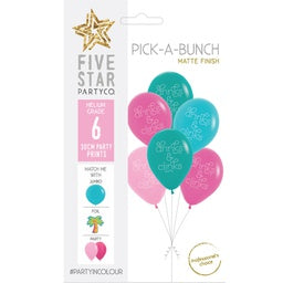 PICK A BUNCH Drinks Clinks 30cm Pink Blue Turq 6pk