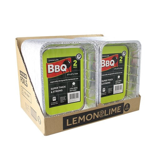 Lemon and Lime Foil Tray 2Pk & 37X27X7Cm