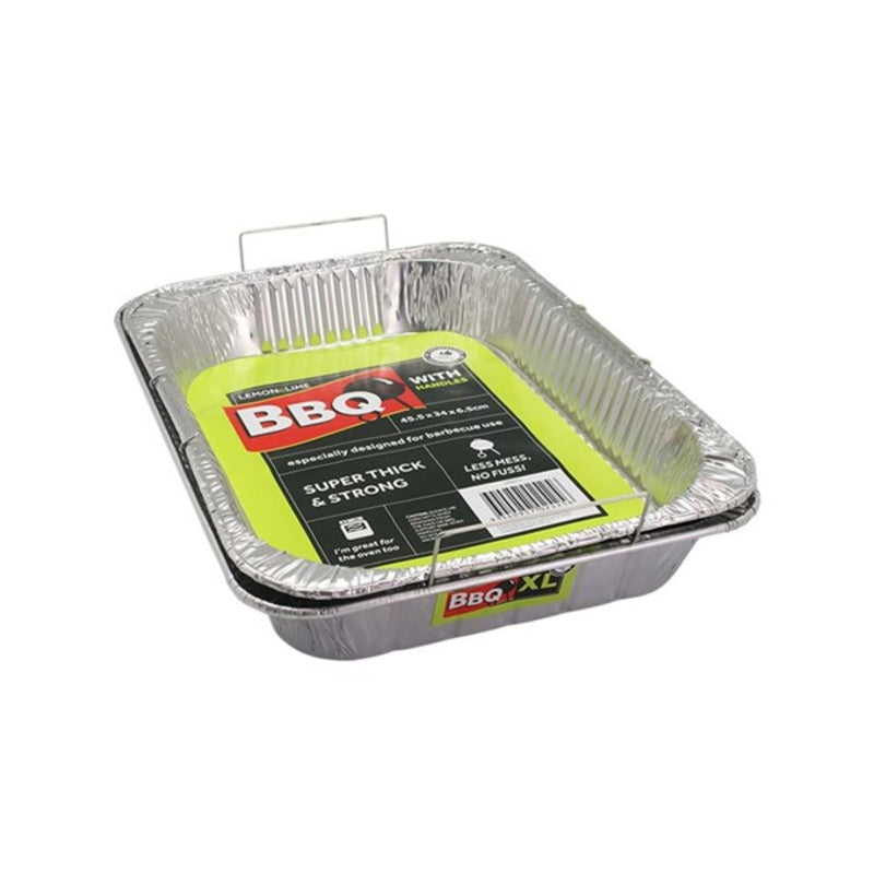 Lemon and Lime Foil Tray W/ Wire Handles & 45.5X34X6.5Cm