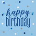 Happy Bday Luncheon Napkins Blue 2ply