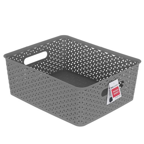 Wicker Design Organiser Basket 35x29x13cm