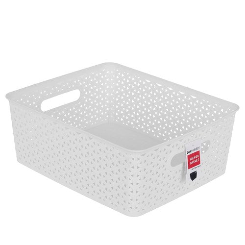 Wicker Design Organiser Basket 35x29x13cm