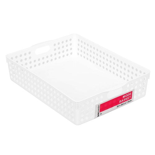 MODE BASKET WHITE 35X25.5X7.5CM