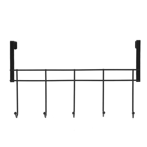 WIRE OVER DOOR 5 HOOK HANGER LARGE 38CM BLACK