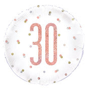 Rose Gold 30th Foil Balloon 45cm
