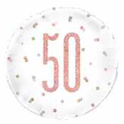 Rose Gold 50th Foil Balloon 45cm