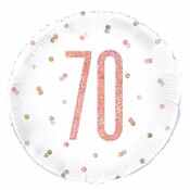 Rose Gold 70th Foil Balloon 45cm