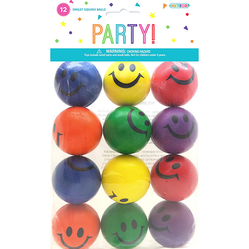 Smiley Squish Balls 12pk