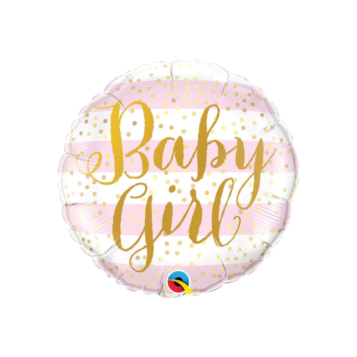 Foil Balloon 45Cm Baby Girl Pink Stripes