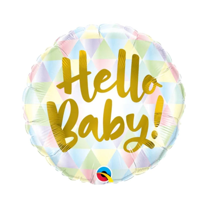 Foil Balloon 45Cm Hello Baby! Print