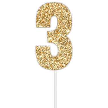 Cake Topper #3 Glitter Gold
