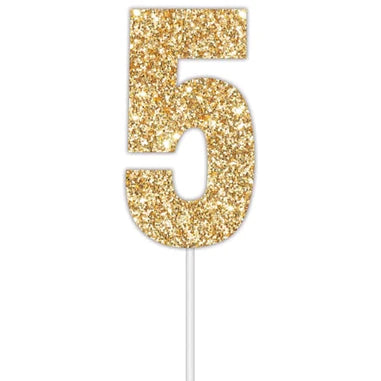 Cake Topper #5 Glitter Gold