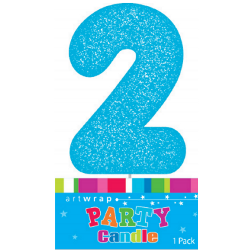 Party Candle #2 Glitter Blue