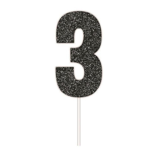 Cake Topper #3 Glitter Black