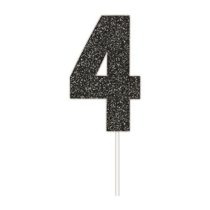 Cake Topper #4 Glitter Black
