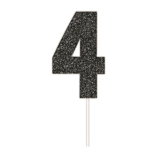 Cake Topper #4 Glitter Black