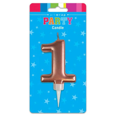 Number 1 Candle Rose Gold