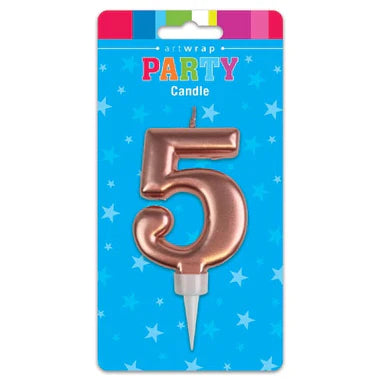 Candle Number 6 Rose Gold