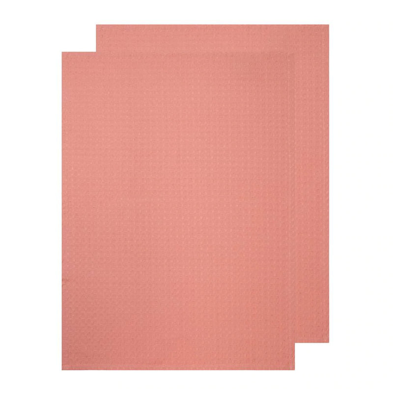 Waffle 2 Pack Tea Towels Clay Pink 50x70cm