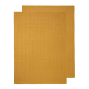 Waffle Tea Towels Mustard 50x70cm 2pk