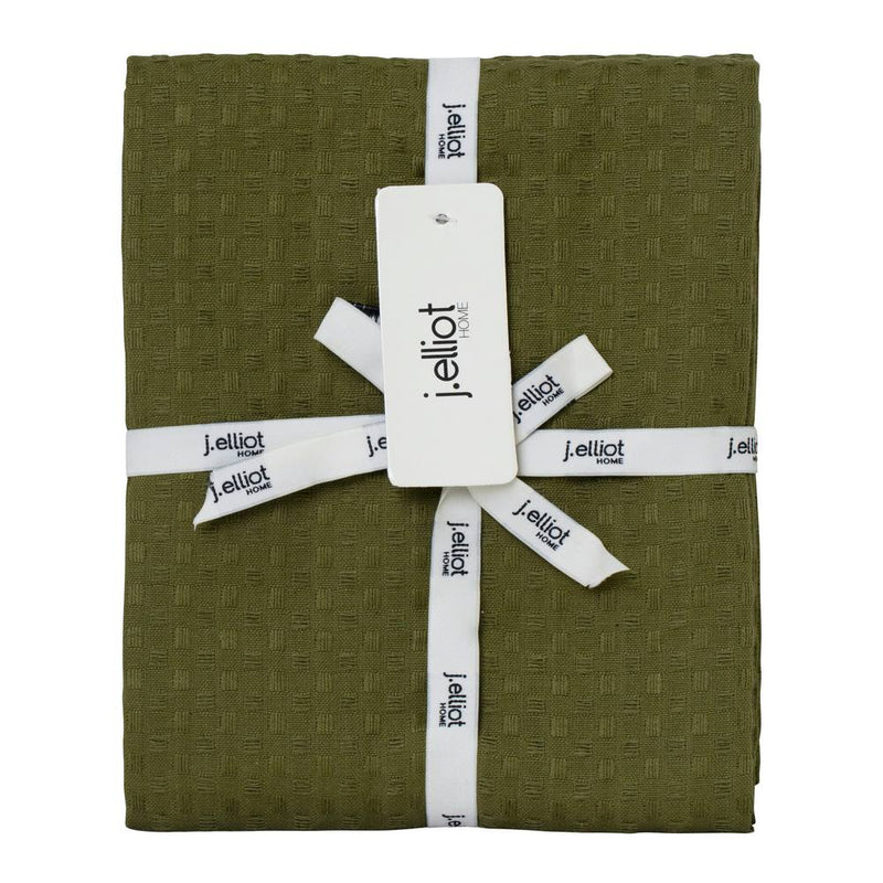 Waffle Tea Towels Olive 50x70cm 2pk