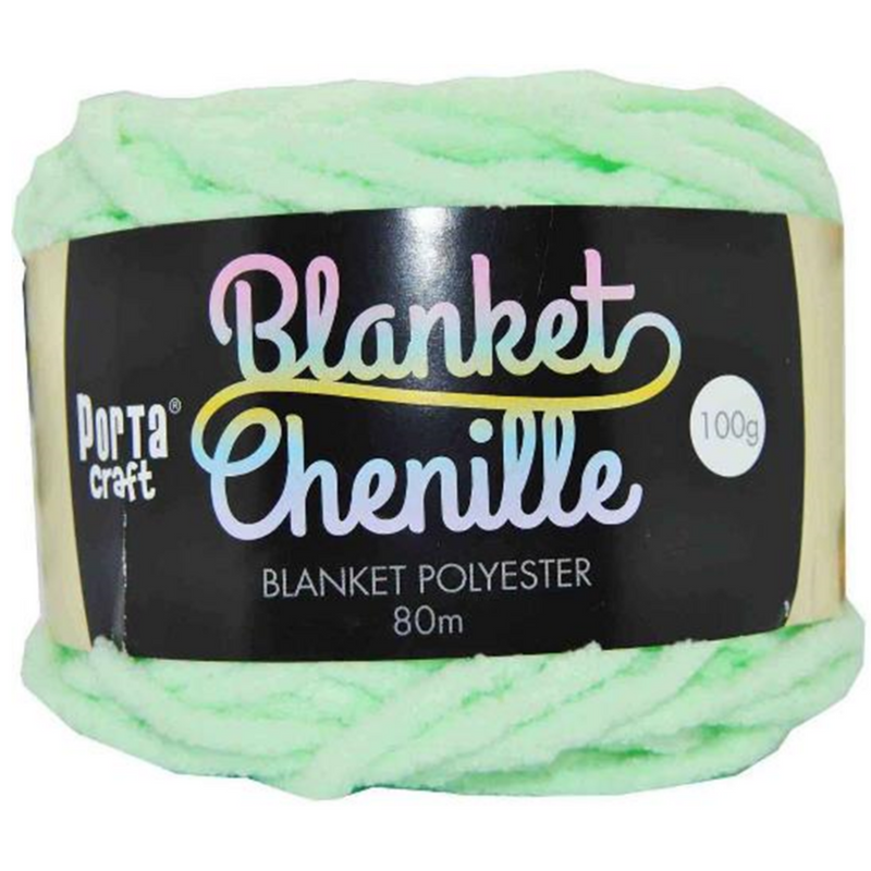 Chenille Blanket Yarn 100g 80m Solid 32 Baby Blue