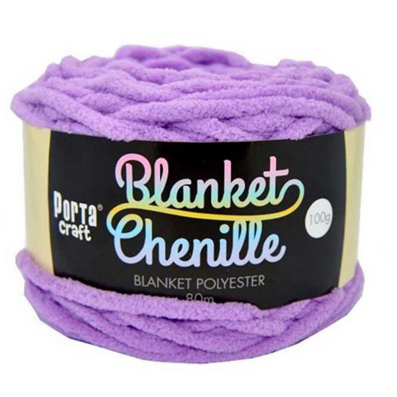 Chenille Blanket Yarn 100g 80m Solid 25 Lilac