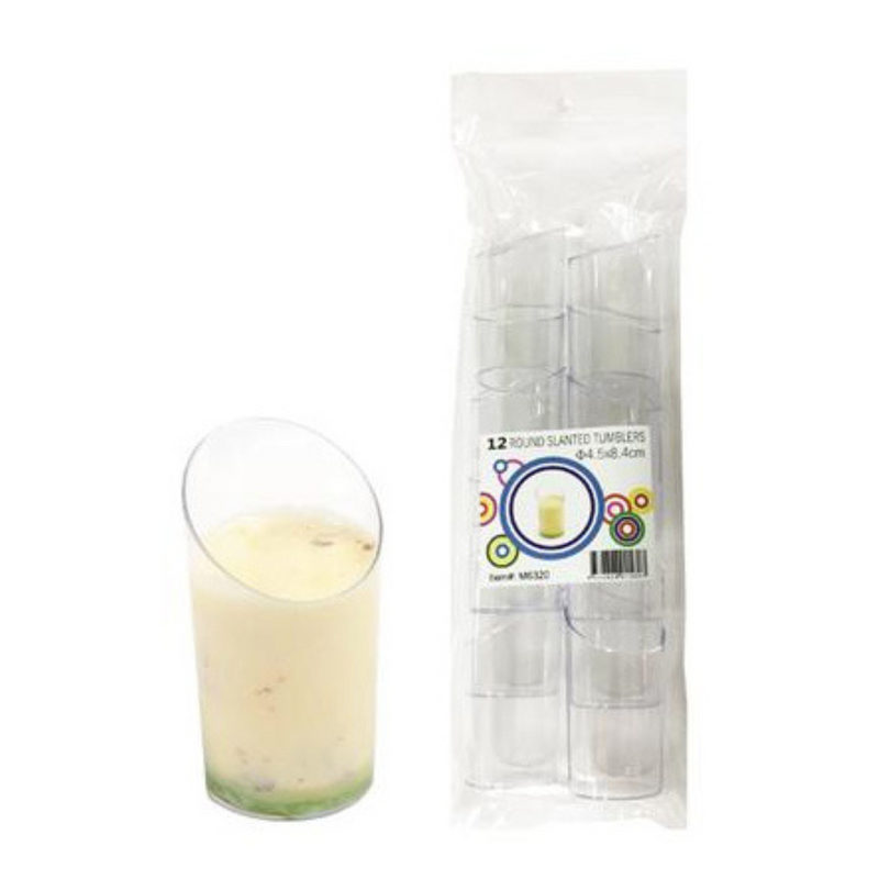 Round Slanted Tumblers Clear (12pk)