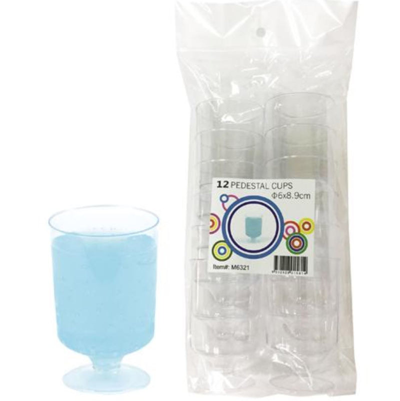 Clear Pedestal Cups 12pcs