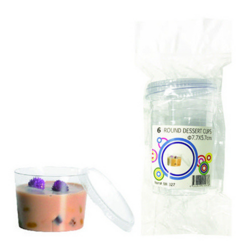 Round Dessert Cups Clear 6pk