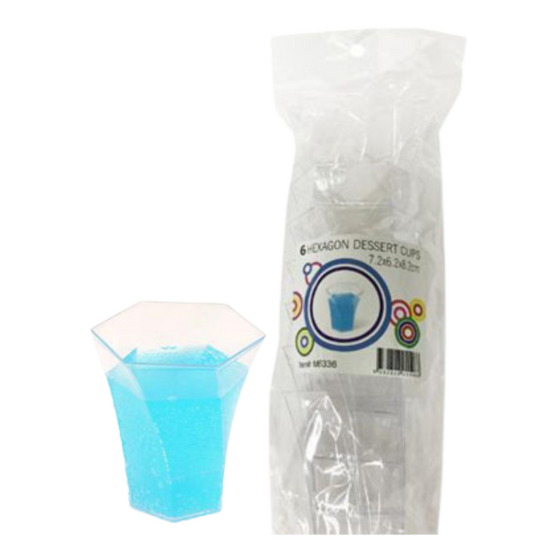 Hexagon Cup Clear 6pk