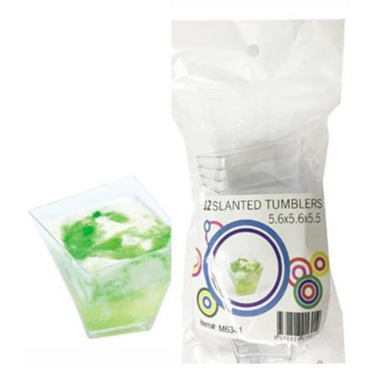 Slanted Tumblers Clear 12pk