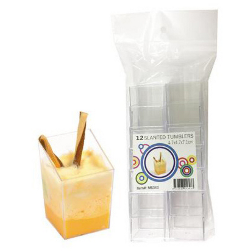 Clear Slanted Tumblers 12pcs