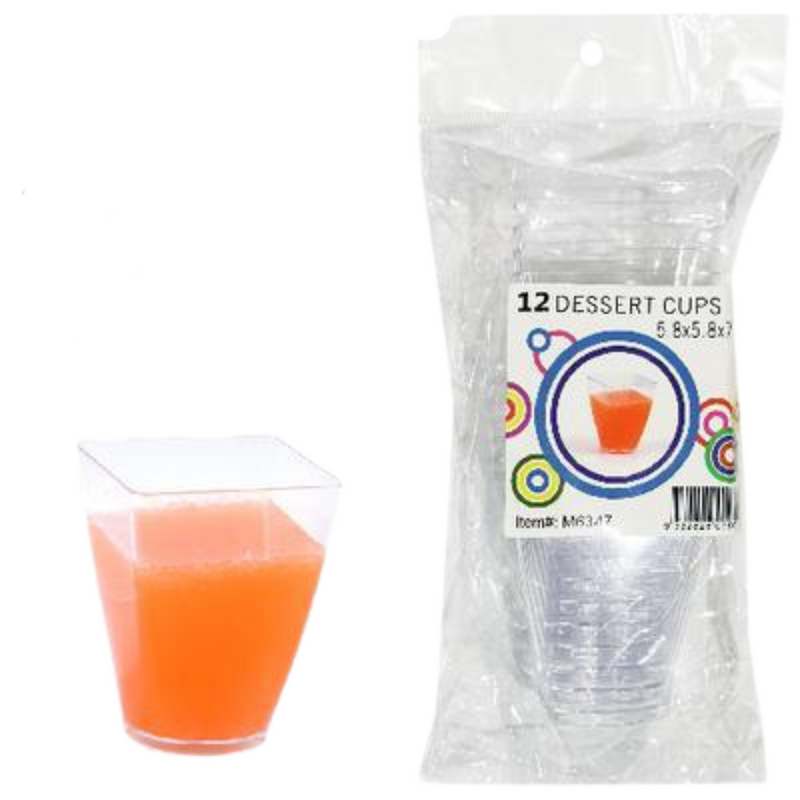 Clear Dessert Cups 12pcs