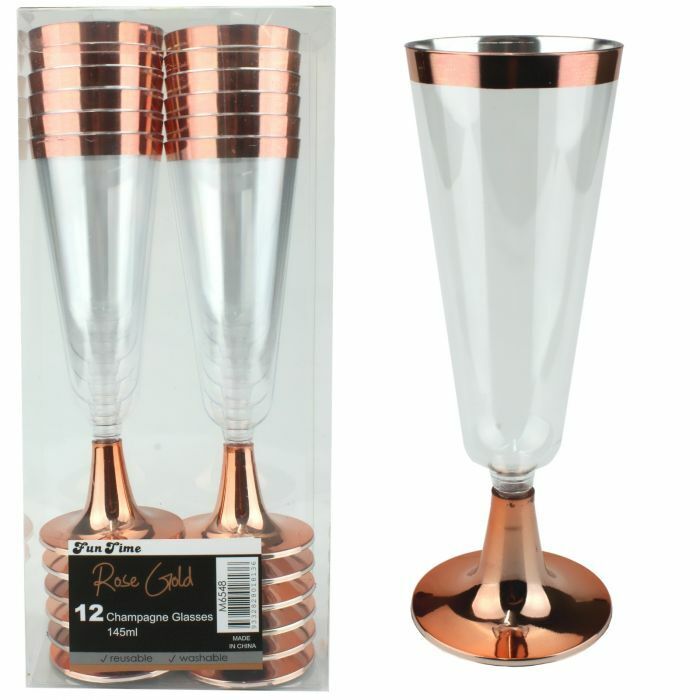 Rose Gold Champagne Glass pk12