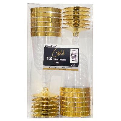 Gold Wine Glasses 175Ml pk12