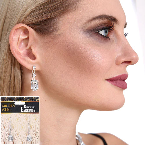 Vintage Rhinestone Costume Earrings