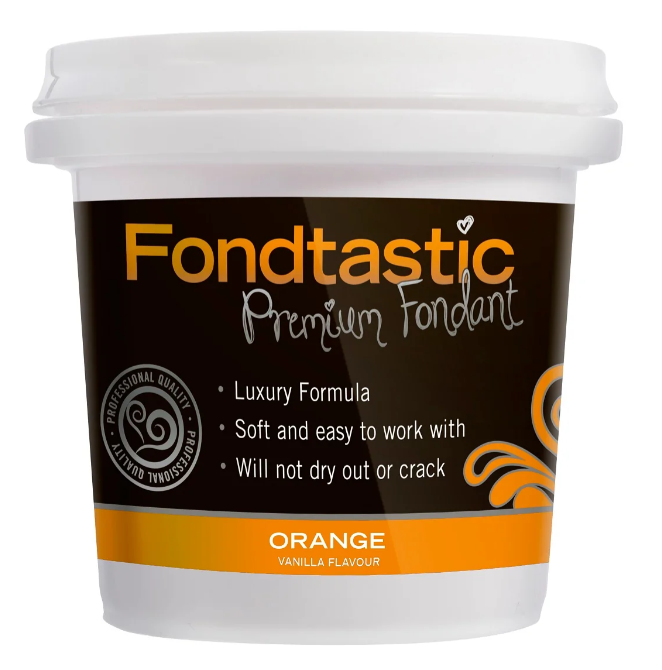 Fondtastic Vanilla Flavoured Fondant Mini Tub - Orange 226g
