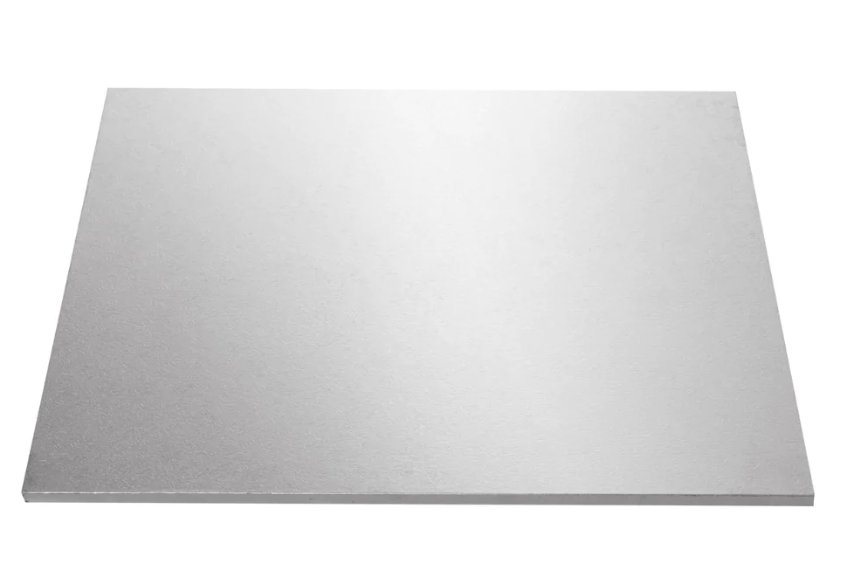 MONDO Cake Board Square - Silver Foil 20in 1pc 51cm