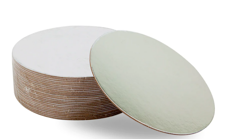 MONDO 2.5mm Cake Board Round - Silver 10in Pkt 25 25cm