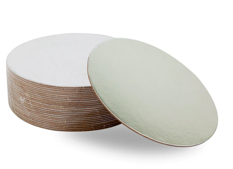MONDO 2.5mm Cake Board Round - Silver 12in Pkt 25 30cm