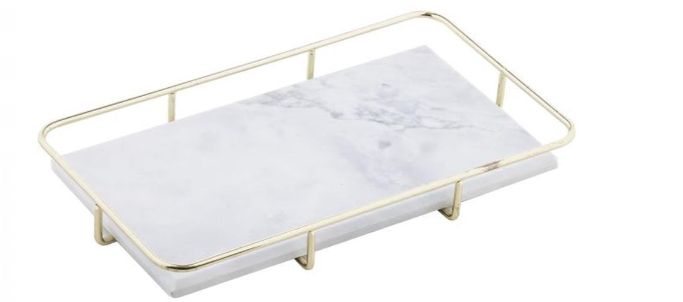 Taste Nuvolo Tray Grey With Gold Handles