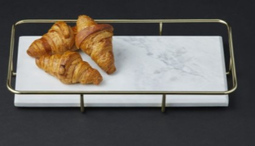 Taste Nuvolo Tray Grey With Gold Handles